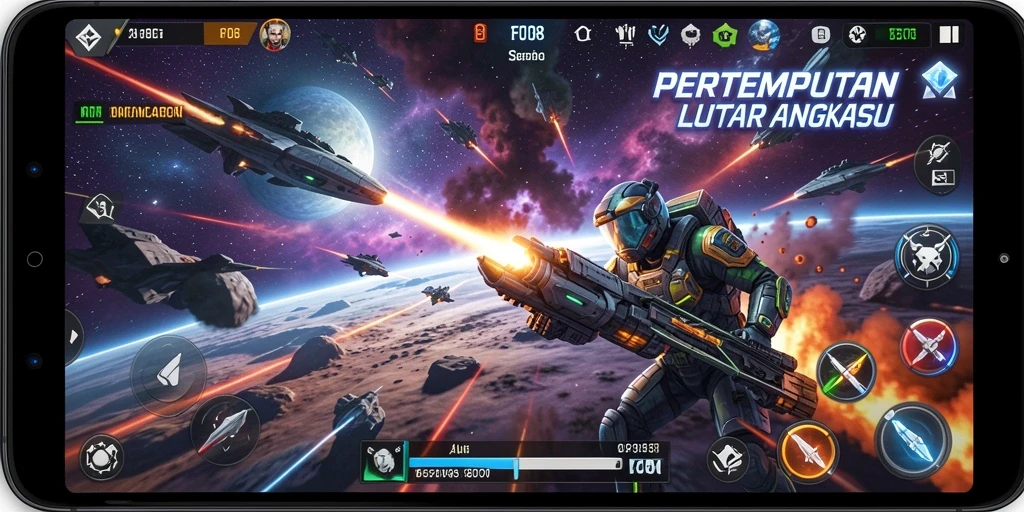 Screenshot gameplay FO8 menampilkan aksi menembak yang seru.