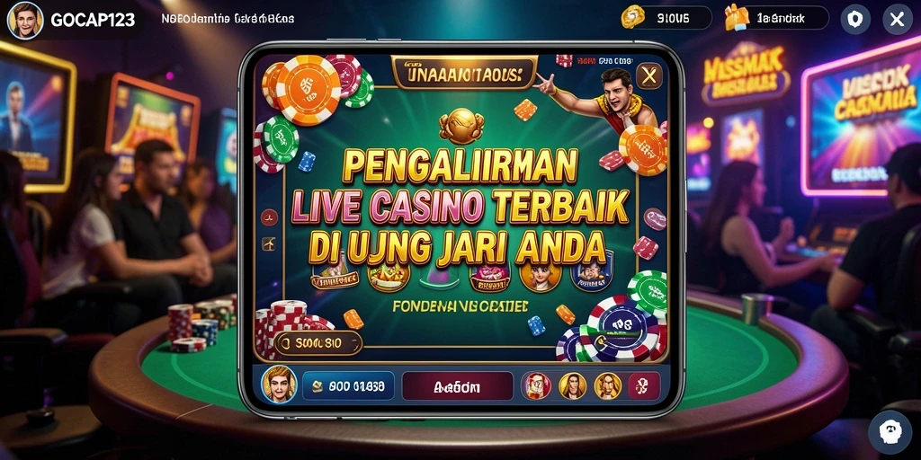 Tampilan gameplay GOCAP123 dengan dealer langsung di Live Casino.