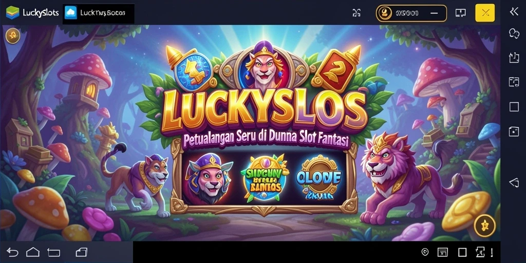 Tampilan gameplay seru LUCKYSLOTS dalam dunia slot penuh petualangan.