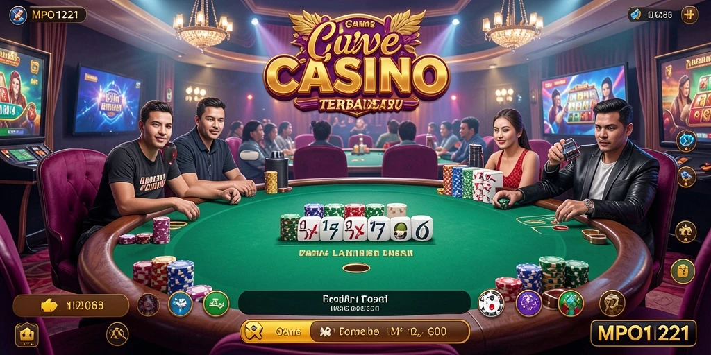 Screenshot permainan Live Casino MPO1221 dengan dealer profesional dan grafik menarik.