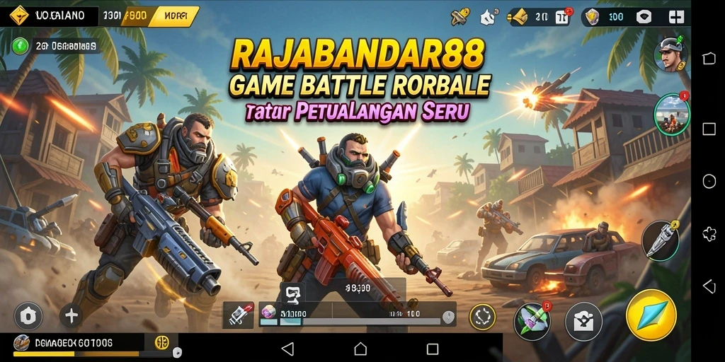 Tampilan seru gameplay RAJABANDAR88 dalam aksi Battle Royale.